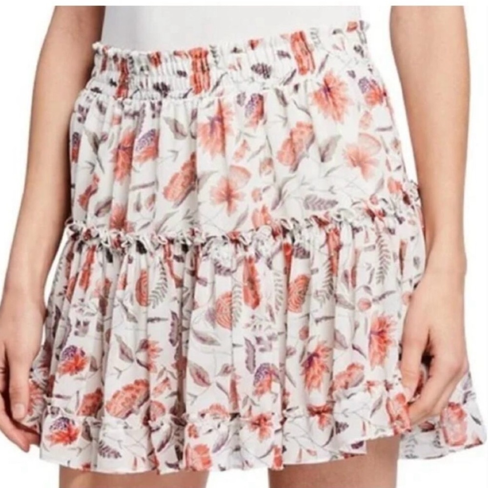 Misa Los Angeles White and Pink Floral Mini Skirt - Picture 2 of 12